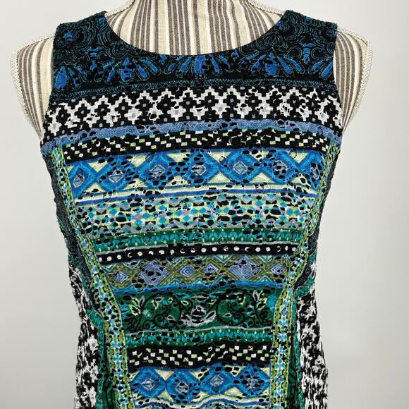 Ronni Nicole Sheath Dress boho Sleeveless Womens Size 6 Lace Mesh Back Zip Dress - Picture 3 of 9